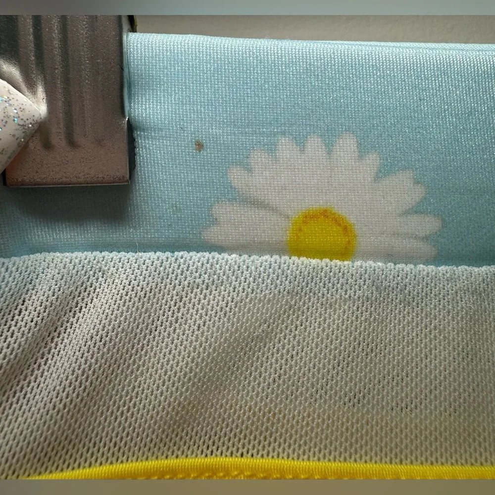 Tularosa Revolve‎ Thessy Daisy Skies Blue White Yellow Pom Pom Bikini Bottom XS